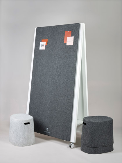 Moving Acoustic Pinboard - dark | Flip charts / Writing boards | Moving Walls