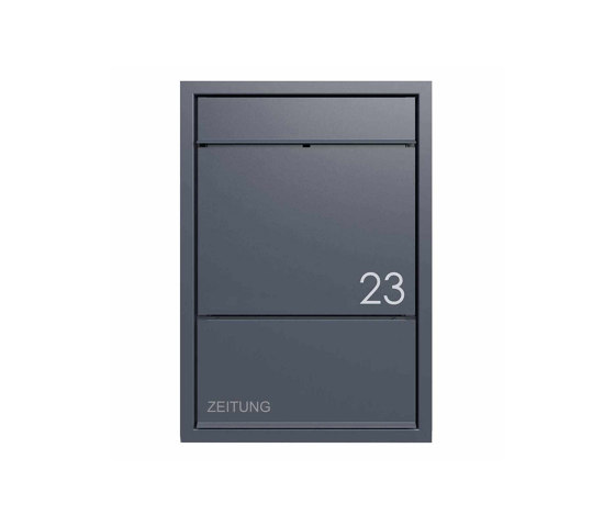 Goethe | Design flush-mounted letterbox GOETHE UP with newspaper compartment - RAL of your choice | Buzones | Briefkasten Manufaktur
