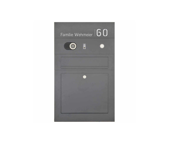 Division | Stainless steel letterbox Division BIG - RAL as desired - Comelit Switch VIDEO complete set Wifi - 2-wire flush-mounted variant 100mm | Buzones | Briefkasten Manufaktur