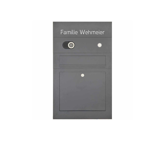 Division | Stainless steel letterbox Division BIG - RAL as desired - Comelit Switch VIDEO complete set Wifi - 2-wire flush-mounted variant 100mm | Buzones | Briefkasten Manufaktur