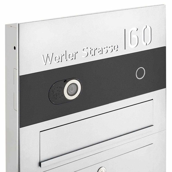 Division | Stainless steel letterbox Division BIG - BI-Color Edition - Comelit Switch VIDEO complete set - 2-wire flush-mounted variant 100mm | Mailboxes | Briefkasten Manufaktur