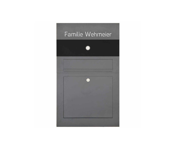 Division | Stainless steel letterbox Division BIG - BI-Color Edition - Bell intercom - House number flush-mounted variant 100mm | Mailboxes | Briefkasten Manufaktur