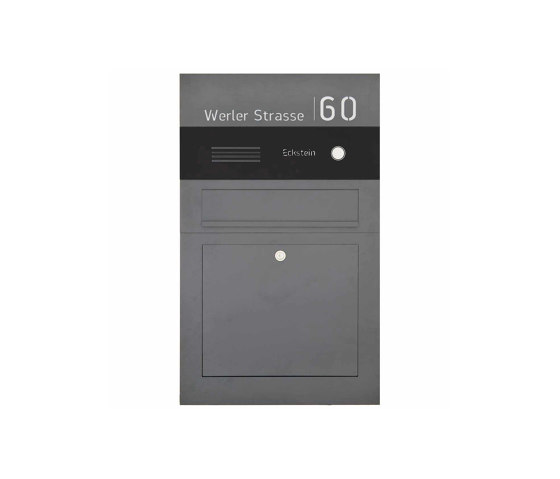 Division | Stainless steel letterbox Division BIG - BI-Color Edition - Bell intercom - House number flush-mounted variant 100mm | Boîtes aux lettres | Briefkasten Manufaktur