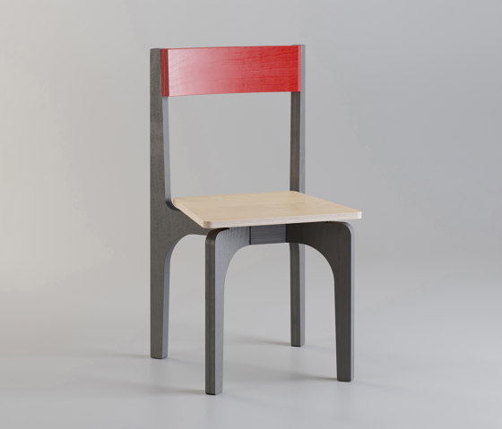 Arco | Tua-natural, basalt grey and ruby red | Chairs | MoodWood