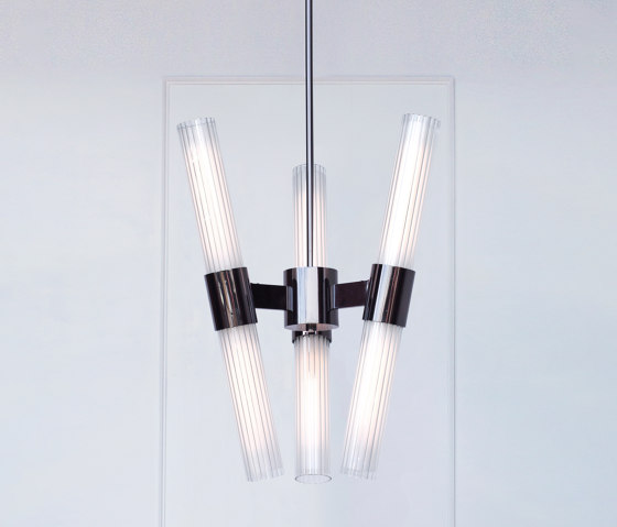 Dixie | 6 Light Chandelier (Polished black nickel) | Kronleuchter | Trella