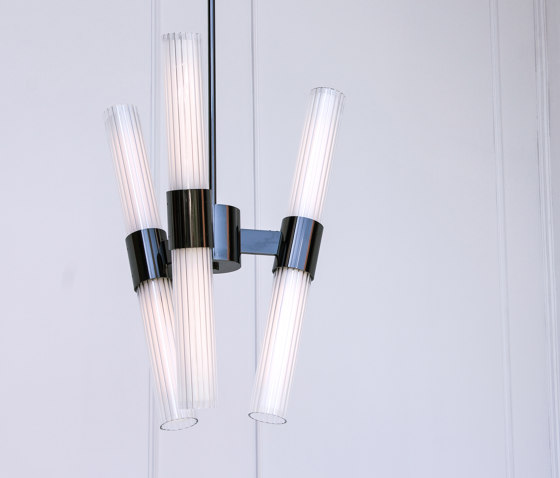 Dixie | 6 Light Chandelier (Polished black nickel) | Kronleuchter | Trella