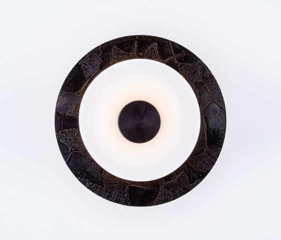 Klein | Sconce (Ginkgo etch in blackened brass) | Wall lights | Trella