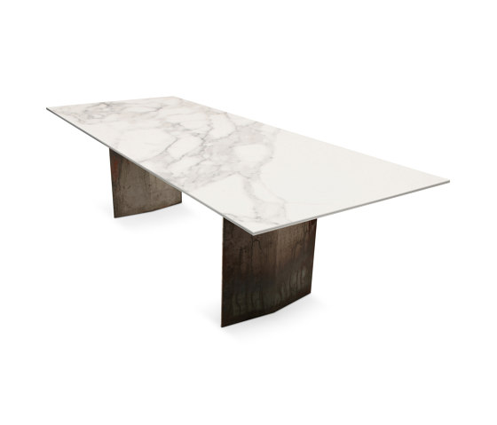 Mea induction dining table | Torano Statuario | Frame legs | Hobs | ATOLL