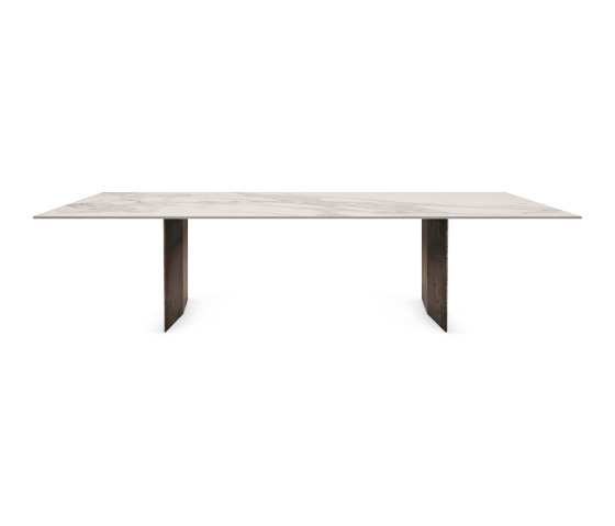 Mea tavolo da pranzo a induzione | Torano Statuario | Frame gambe del tavolo | Piani cottura | ATOLL