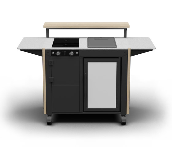 Multo Chef Outdoor kitchen | black | with fridge | with counter | Hobs | ATOLL