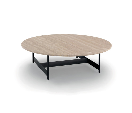 Tokio Small table ⌀ 120 - Version with Travertino romano Top | Coffee tables | ARFLEX