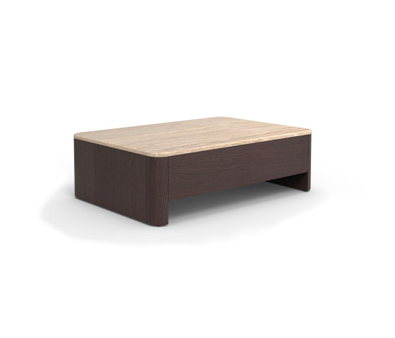 Tokio Small table with drawer 106x74 - Version with Travertino romano Top | Coffee tables | ARFLEX