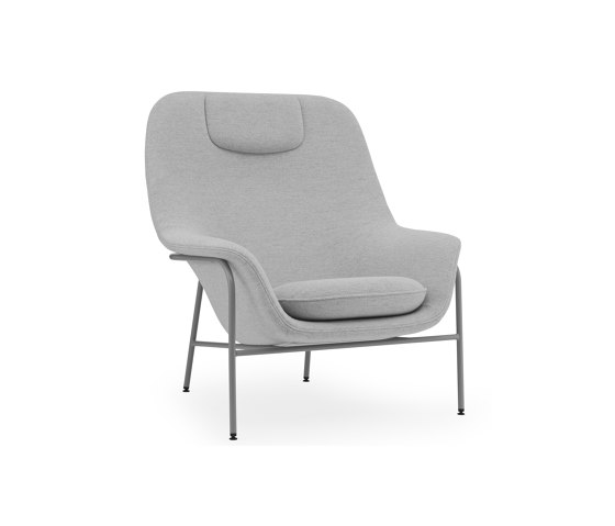 Drape Lounge Chair High W. Headrest Grey Steel Hallingdal | Sillones | Normann Copenhagen