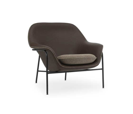 Drape Lounge Chair Low Black Steel Ultra Leather/Hallingdal | Sillones | Normann Copenhagen