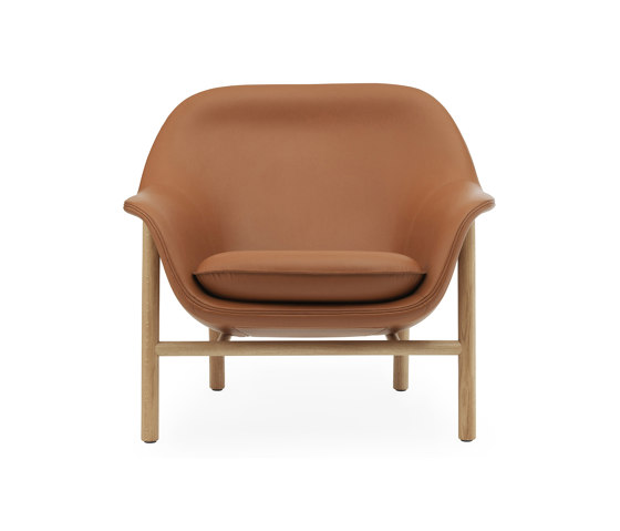 Drape Lounge Chair Low Oak Ultra Leather | Sillones | Normann Copenhagen