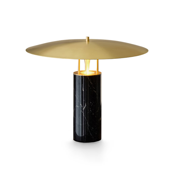 Luna | Table - Antique Brass - Black Marble | Lámparas de sobremesa | J. Adams & Co