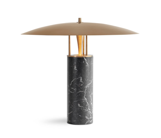 Luna | Table - Antique Brass & Black Marble | Lampade tavolo | J. Adams & Co