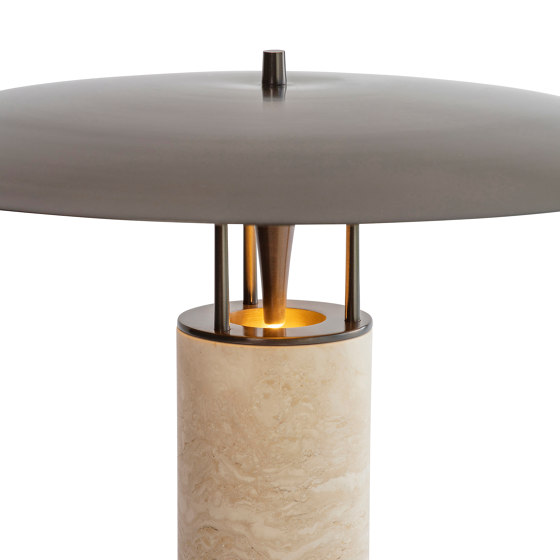 Luna | Table - Bronze & Travertine | Lampade tavolo | J. Adams & Co