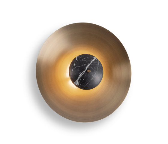 Luna | 450 Wall Light - Antique Brass - Black Marble | Wall lights | J. Adams & Co