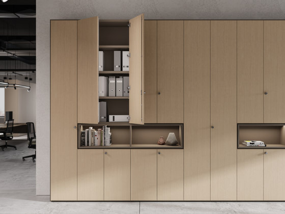 Quattro wall storage with display nieches | Cabinets | ALEA