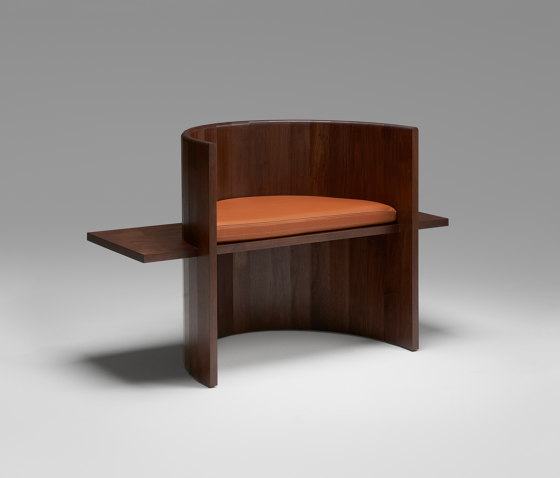 Sit, Set Chair (Black Walnut, Caramel Leather) | Chaises | Roll & Hill