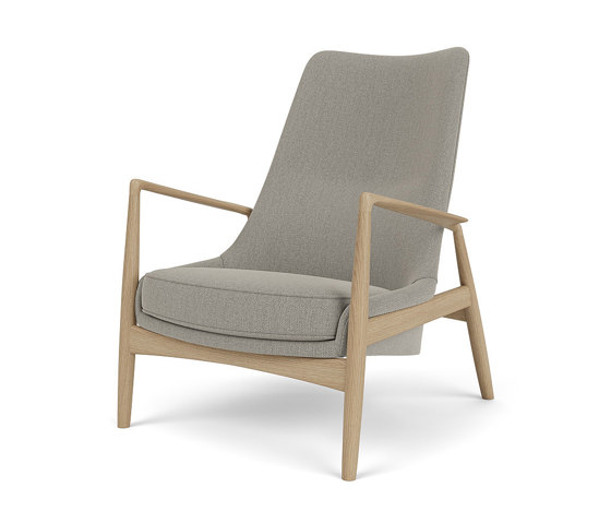 The Seal, Lounge Chair, High Back | Natural Oak Base / Re-wool 218 | Fauteuils | Audo Copenhagen