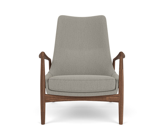 The Seal, Lounge Chair, High Back | Walnut Base / Re-wool 218 | Fauteuils | Audo Copenhagen