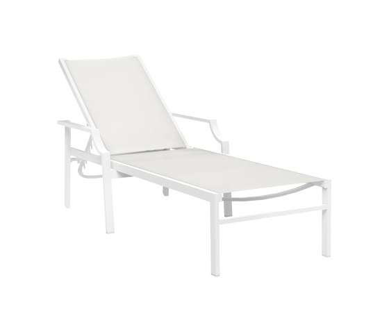 Fiore Stackable Chaise Lounge with Arms | Lettini giardino | JANUS et Cie