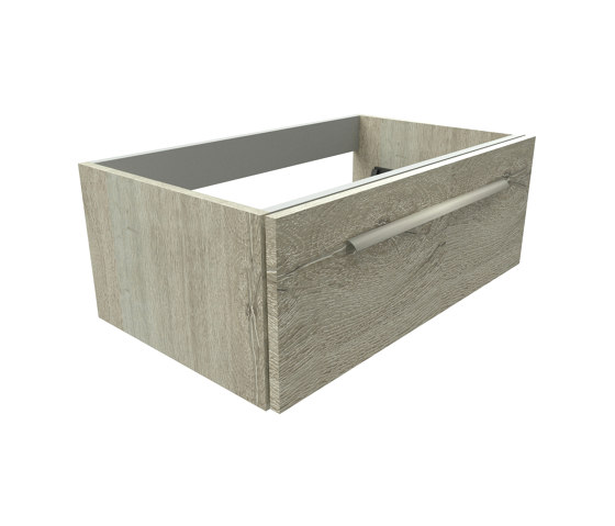 M-Line | Wall Mounted Vanity Unit Sand Grey Oak/brushed Nickel | Meubles muraux salle de bain | BAGNODESIGN