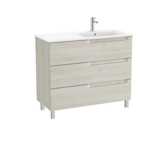 Aleyda | Vanity unit | White wood | Mobili lavabo | Roca