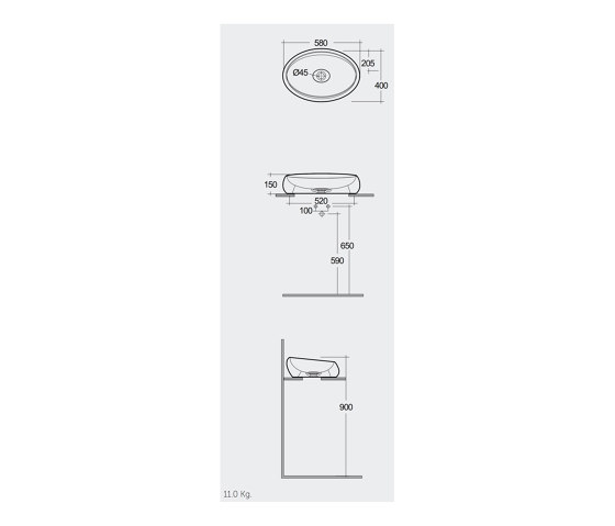 RAK-CLOUD | Countertop washbasin | Matt Black | Wash basins | RAK Ceramics