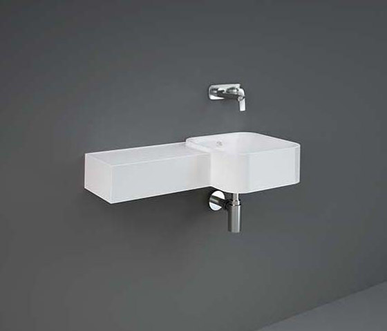 RAK-PETIT | Squared Wall Hung Left Ledge Washbasin without tap hole | Waschtische | RAK Ceramics