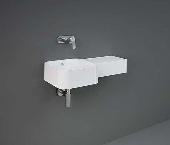 RAK-PETIT | Squared Wall Hung Right Ledge Washbasin without tap hole | Lavabos | RAK Ceramics