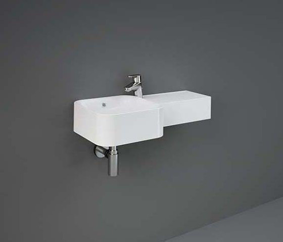 RAK-PETIT | Squared Wall Hung Right Ledge Washbasin with tap hole | Lavabi | RAK Ceramics