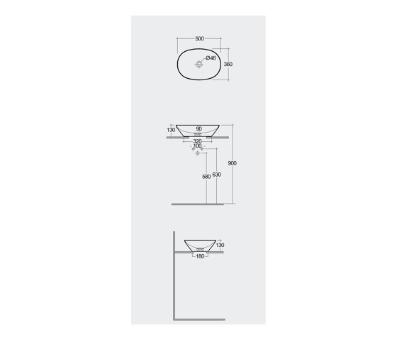 RAK-VARIANT | Oval Countertop washbasin without tap hole | Wash basins | RAK Ceramics