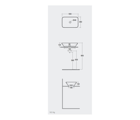 RAK-VARIANT | Rectangle Countertop washbasin without tap hole | Waschtische | RAK Ceramics