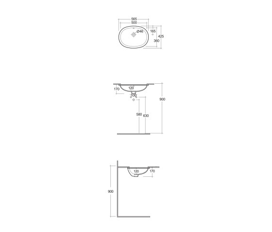 RAK-VARIANT | Oval Undercounter Washbasin | Lavabos | RAK Ceramics