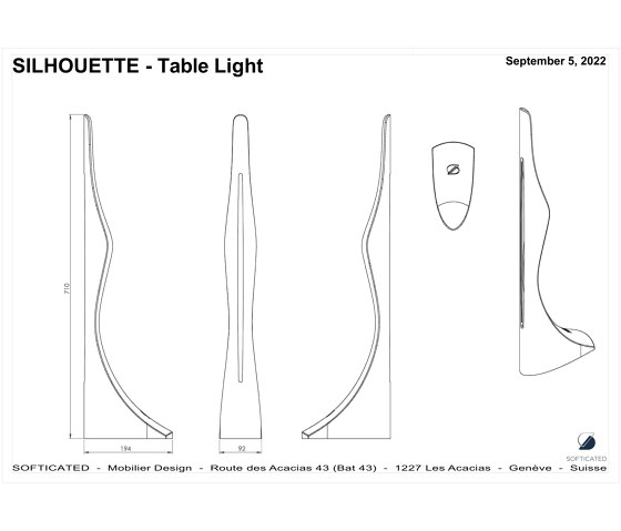Silhouette I Lampe de table (dorée) | Luminaires de table | Softicated