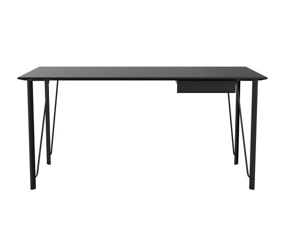 FH3605™ | Desk with drawer | Black coloured ash | Black powder coated steel base | Bureaux | Fritz Hansen