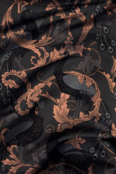 Arcadia Fabric - Black | Dekorstoffe | Feathr