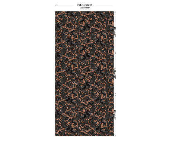 Arcadia Fabric - Black | Tessuti decorative | Feathr