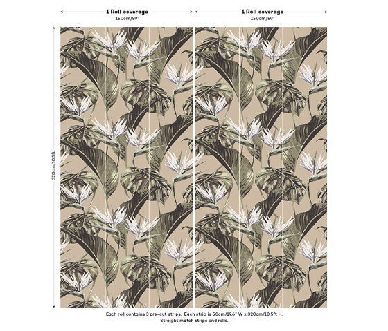 Bird of Paradise - Oat | Wall coverings / wallpapers | Feathr