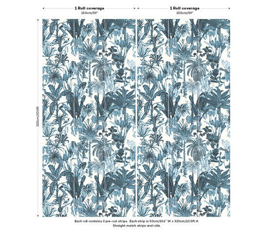 Birds Birds - Blue | Wall coverings / wallpapers | Feathr