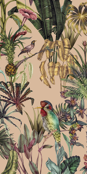 Birds Birds - Coral | Wall coverings / wallpapers | Feathr