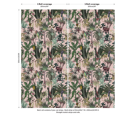Birds Birds - Pink | Wall coverings / wallpapers | Feathr