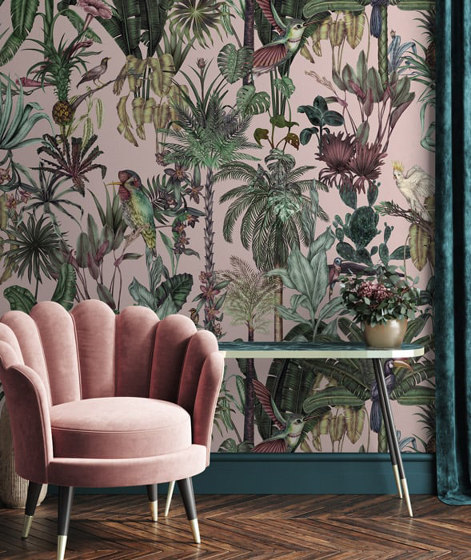 Birds Birds - Pink | Revestimientos de paredes / papeles pintados | Feathr