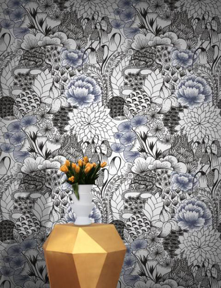 Bloom - Blue | Wall coverings / wallpapers | Feathr