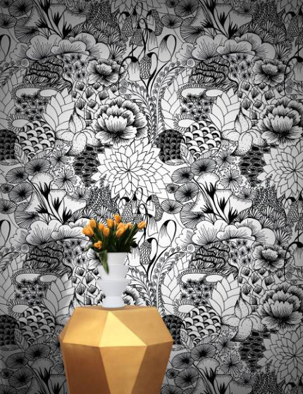 Bloom - Monochrome | Wall coverings / wallpapers | Feathr