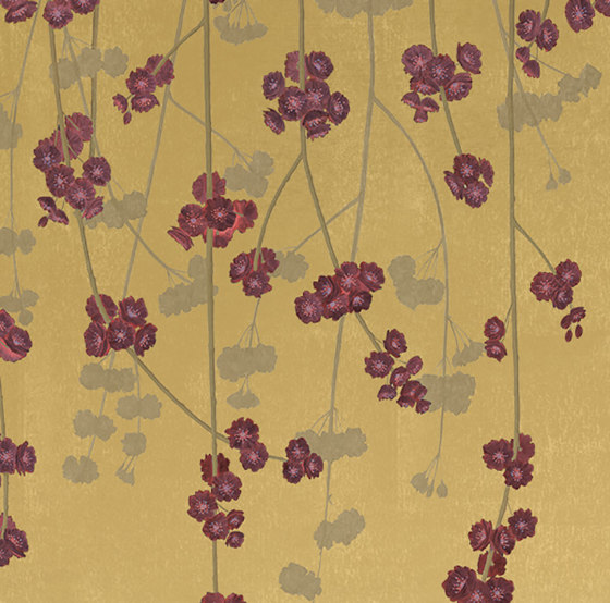 Cherry Blossom - Gold | Carta parati / tappezzeria | Feathr