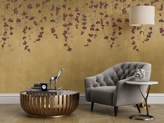 Cherry Blossom - Gold | Revestimientos de paredes / papeles pintados | Feathr